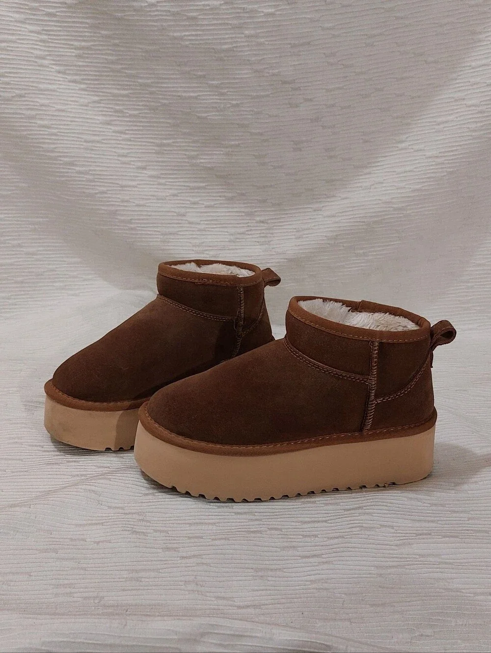 Project Cloud Brown Suede Platform Booties Size 6
